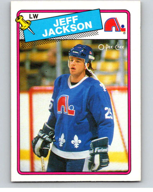 1988-89 O-Pee-Chee #219 Jeff Jackson  RC Rookie Quebec Nordiques  V53693 Image 1