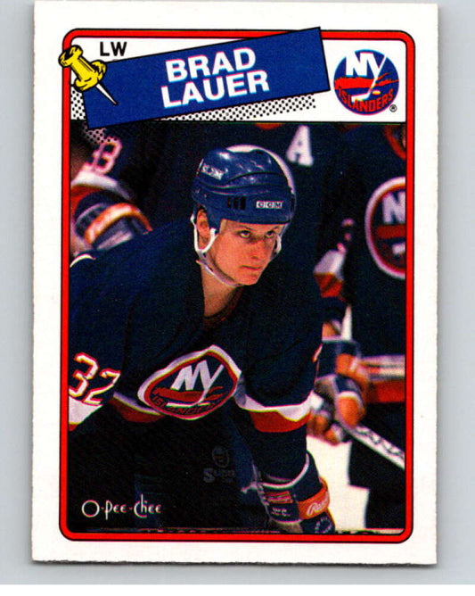 1988-89 O-Pee-Chee #226 Brad Lauer  RC Rookie New York Islanders  V53707 Image 1