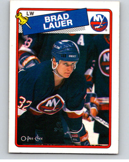 1988-89 O-Pee-Chee #226 Brad Lauer  RC Rookie New York Islanders  V53708 Image 1