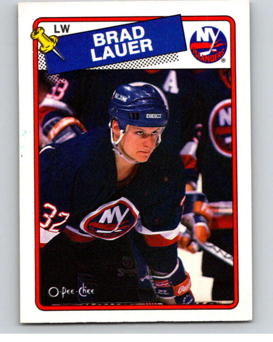 1988-89 O-Pee-Chee #226 Brad Lauer  RC Rookie New York Islanders  V53710 Image 1