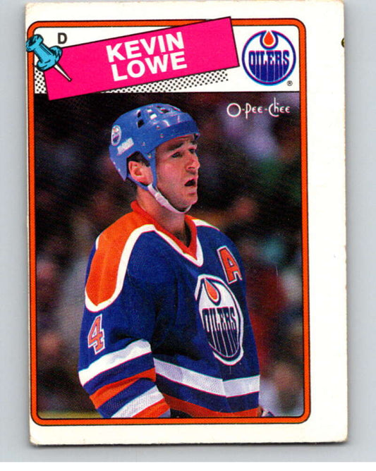 1988-89 O-Pee-Chee #229 Kevin Lowe UER  Edmonton Oilers  V53713 Image 1