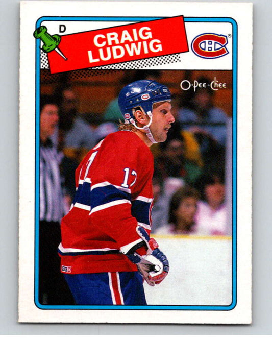1988-89 O-Pee-Chee #230 Craig Ludwig  Montreal Canadiens  V53714 Image 1