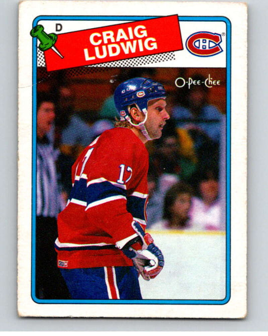 1988-89 O-Pee-Chee #230 Craig Ludwig  Montreal Canadiens  V53716 Image 1