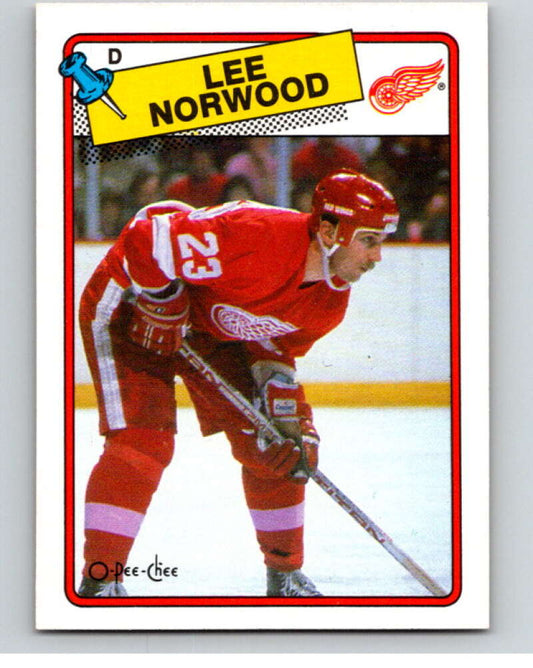 1988-89 O-Pee-Chee #240 Lee Norwood  RC Rookie Detroit Red Wings  V53738 Image 1