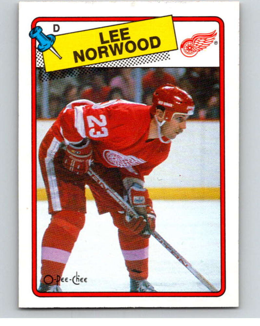 1988-89 O-Pee-Chee #240 Lee Norwood  RC Rookie Detroit Red Wings  V53740 Image 1