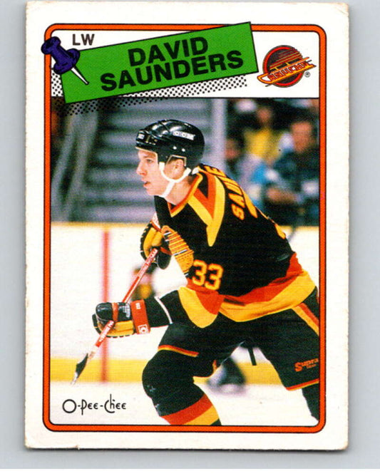 1988-89 O-Pee-Chee #248 David Saunders  RC Rookie  V53764 Image 1