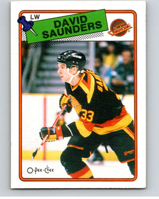 1988-89 O-Pee-Chee #248 David Saunders  RC Rookie  V53766 Image 1