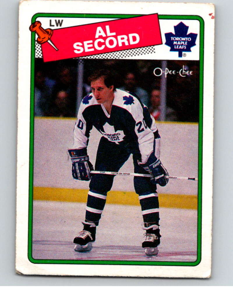 1988-89 O-Pee-Chee #249 Al Secord  Toronto Maple Leafs  V53767 Image 1
