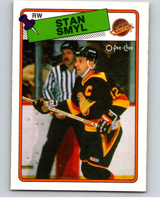 1988-89 O-Pee-Chee #253 Stan Smyl  Vancouver Canucks  V53785 Image 1