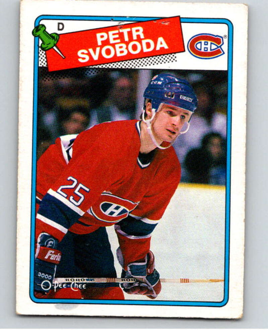 1988-89 O-Pee-Chee #256 Petr Svoboda  RC Rookie Montreal Canadiens  V53790 Image 1