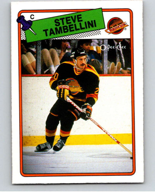 1988-89 O-Pee-Chee #258 Steve Tambellini  Vancouver Canucks  V53793 Image 1