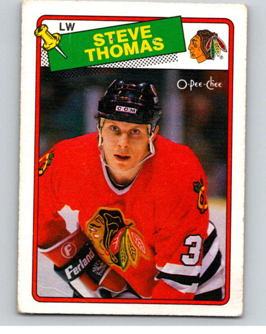 1988-89 O-Pee-Chee #259 Steve Thomas  Chicago Blackhawks  V53797 Image 1
