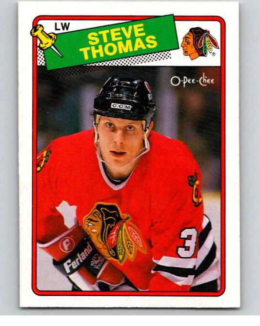 1988-89 O-Pee-Chee #259 Steve Thomas  Chicago Blackhawks  V53798 Image 1