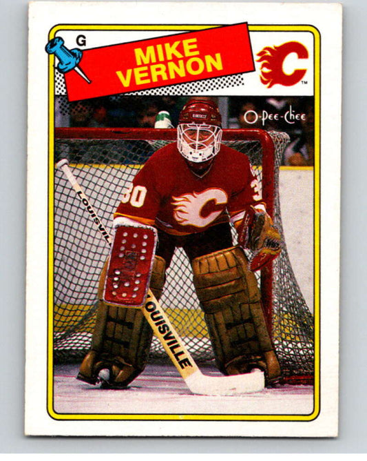 1988-89 O-Pee-Chee #261 Mike Vernon  Calgary Flames  V53799 Image 1