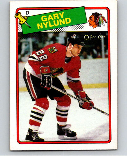 1988-89 O-Pee-Chee #15 Gary Nylund  Chicago Blackhawks  V53809 Image 1