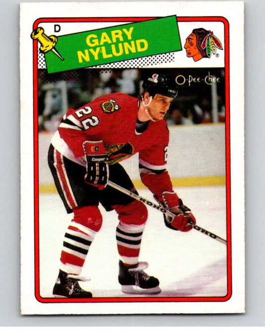 1988-89 O-Pee-Chee #15 Gary Nylund  Chicago Blackhawks  V53810 Image 1