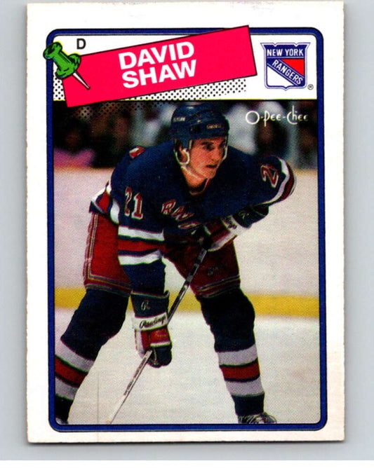 1988-89 O-Pee-Chee #57 David Shaw  New York Rangers  V53836 Image 1