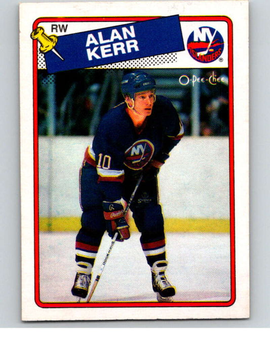 1988-89 O-Pee-Chee #63 Alan Kerr  RC Rookie New York Islanders  V53839 Image 1