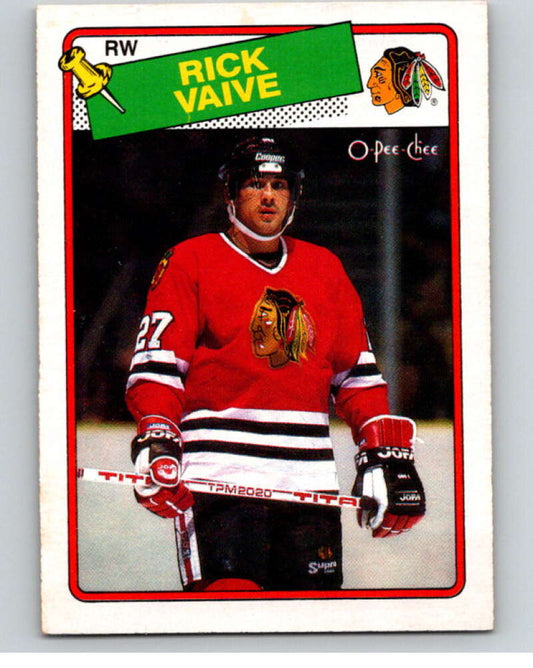 1988-89 O-Pee-Chee #77 Rick Vaive  Chicago Blackhawks  V53848 Image 1