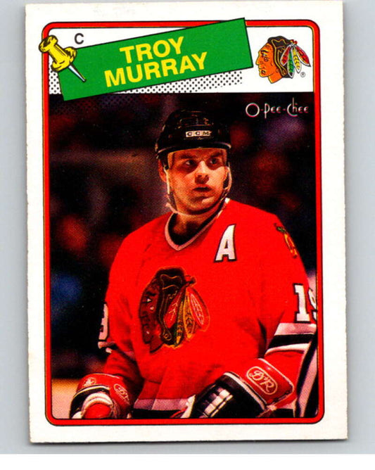 1988-89 O-Pee-Chee #106 Troy Murray  Chicago Blackhawks  V53874 Image 1