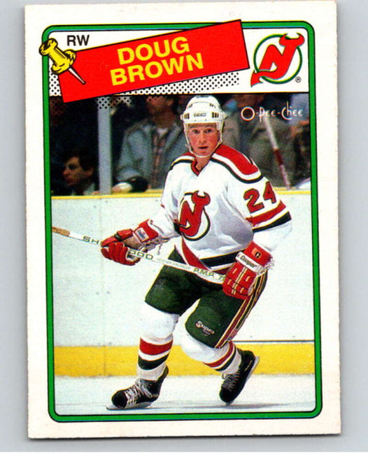 1988-89 O-Pee-Chee #115 Doug Brown  RC Rookie New Jersey Devils  V53880 Image 1