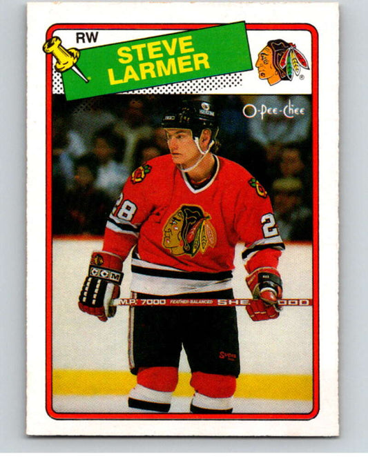1988-89 O-Pee-Chee #154 Steve Larmer  Chicago Blackhawks  V53904 Image 1