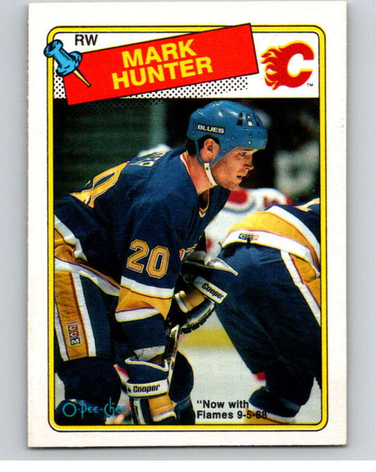 1988-89 O-Pee-Chee #187 Mark Hunter  Calgary Flames  V53921 Image 1