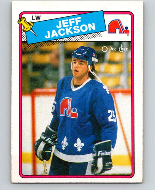 1988-89 O-Pee-Chee #219 Jeff Jackson  RC Rookie Quebec Nordiques  V53934 Image 1
