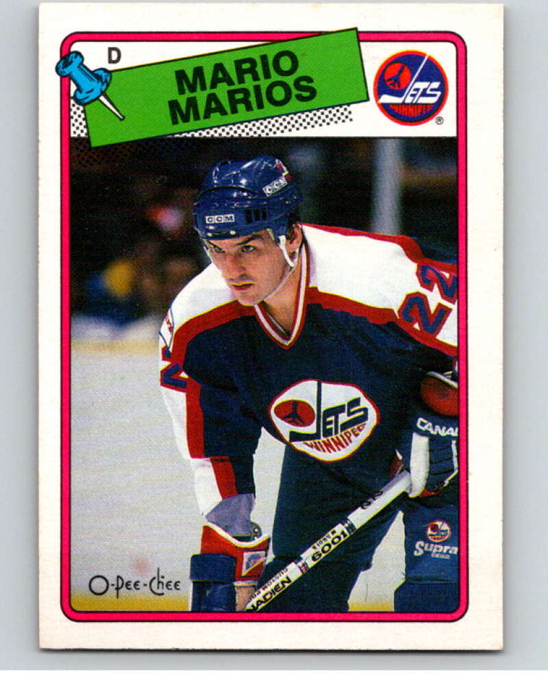 1988-89 O-Pee-Chee #233 Mario Marois UER  Winnipeg Jets  V53943 Image 1
