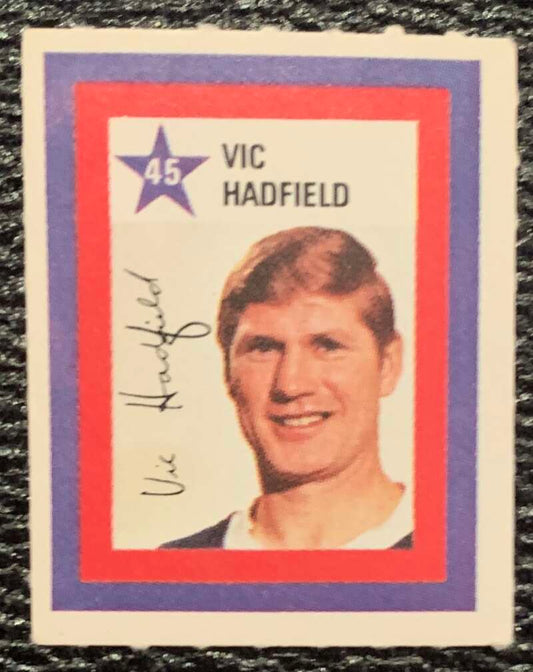 1970-71 Colgate Stamps #45 Vic Hadfield  New York Rangers  V54241 Image 1