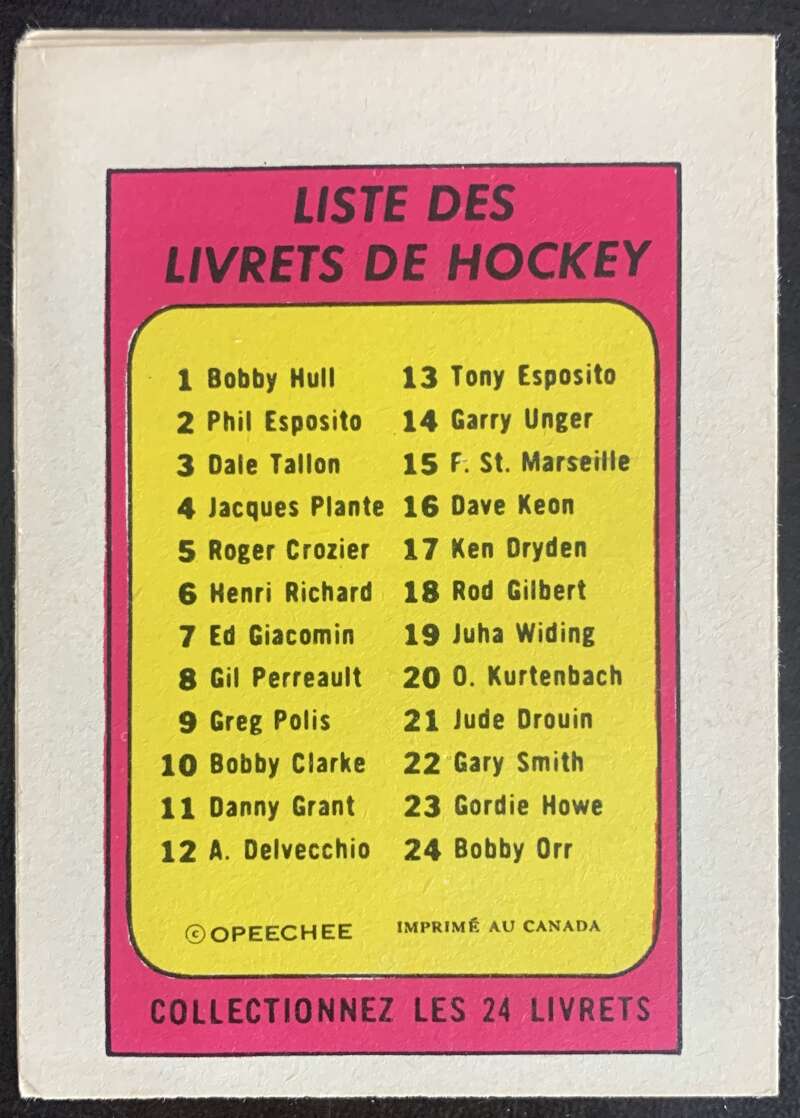 1971-72 O-Pee-Chee Booklets French #3 Dale Tallon    V54302 Image 2