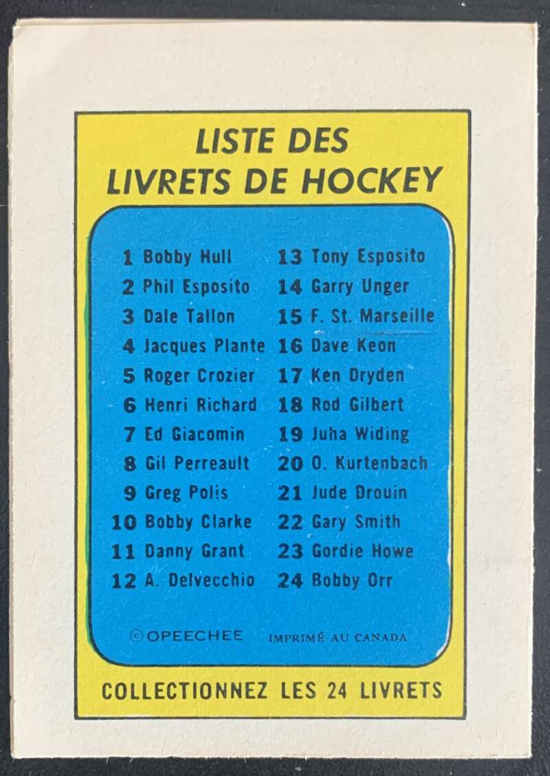 1971-72 O-Pee-Chee Booklets French #5 Roger Crozier    V54306 Image 2