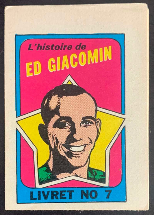 1971-72 O-Pee-Chee Booklets French #7 Ed Giacomin    V54312 Image 1