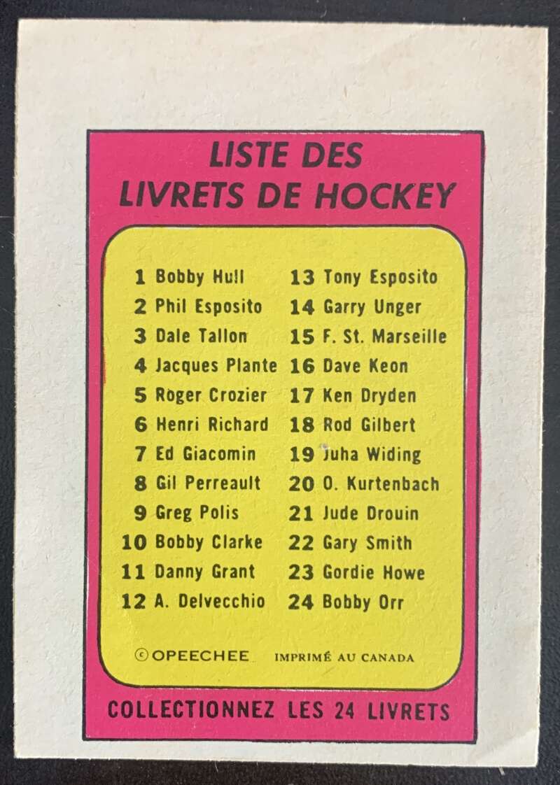 1971-72 O-Pee-Chee Booklets French #10 Bobby Clarke    V54318 Image 2