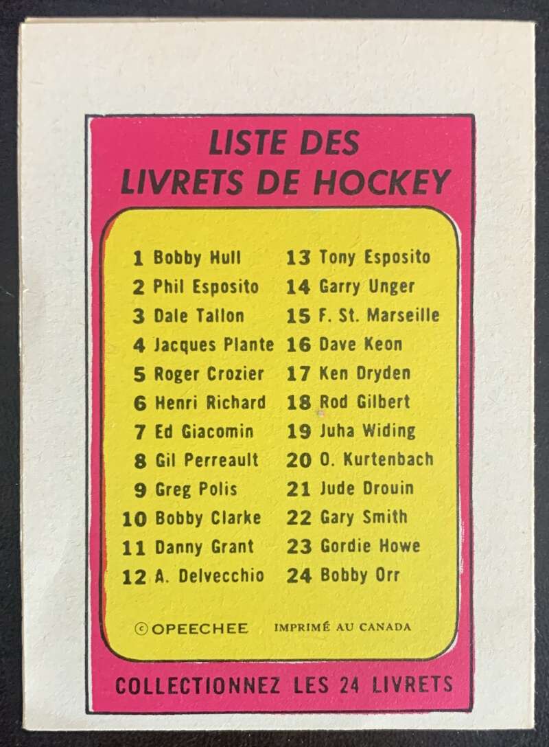 1971-72 O-Pee-Chee Booklets French #11 Danny Grant    V54319 Image 2