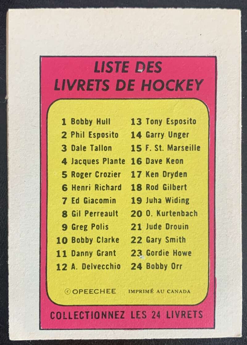 1971-72 O-Pee-Chee Booklets French #14 Garry Unger    V54324 Image 2