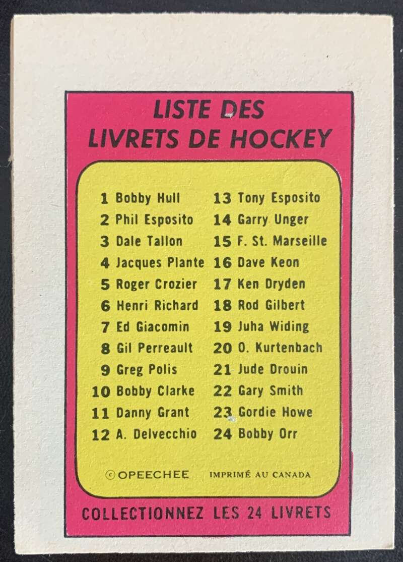 1971-72 O-Pee-Chee Booklets French #14 Garry Unger    V54324 Image 2