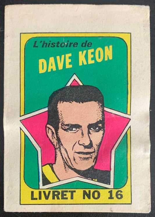 1971-72 O-Pee-Chee Booklets French #16 Dave Keon    V54329 Image 1