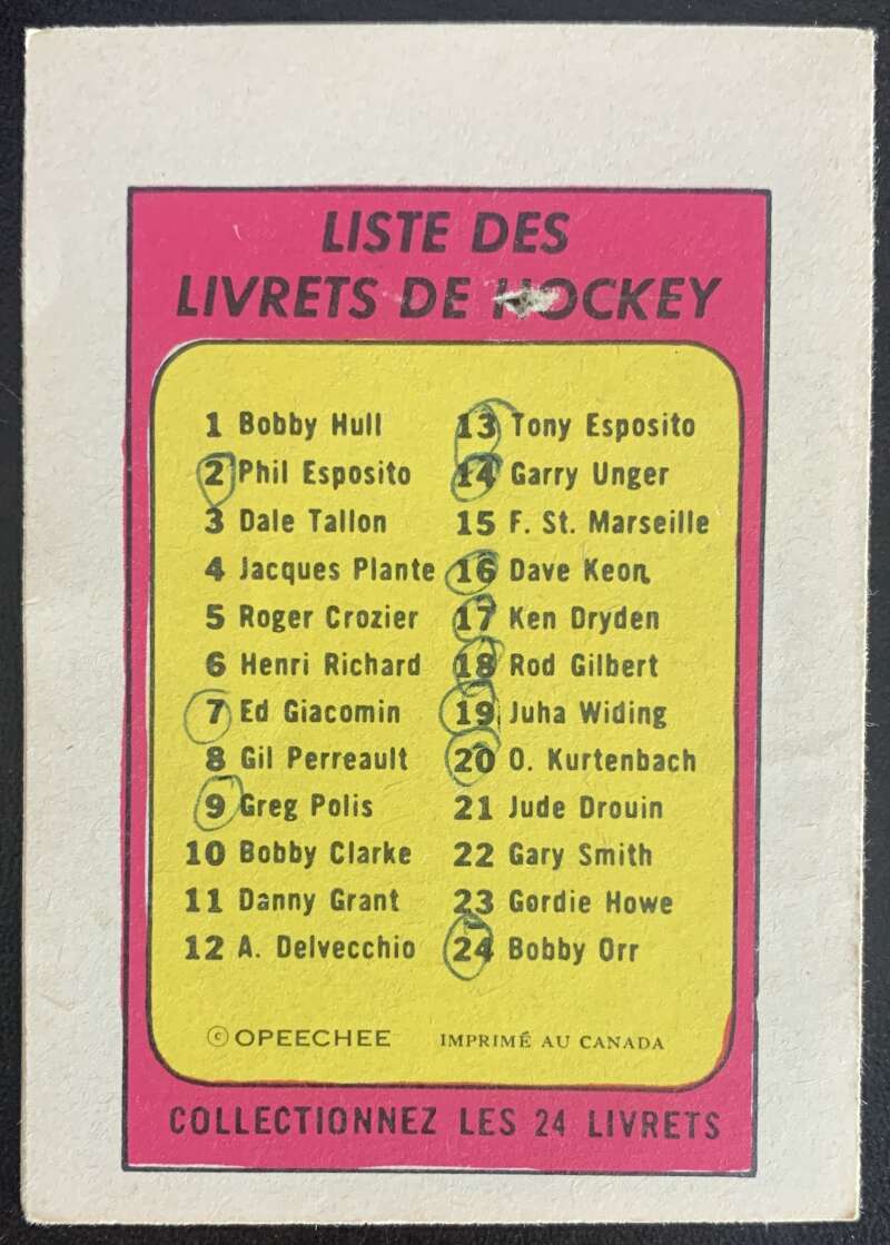 1971-72 O-Pee-Chee Booklets French #18 Rod Gilbert    V54333 Image 2