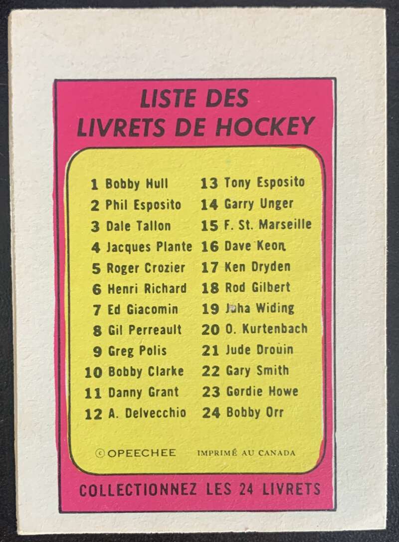 1971-72 O-Pee-Chee Booklets French #18 Rod Gilbert    V54334 Image 2