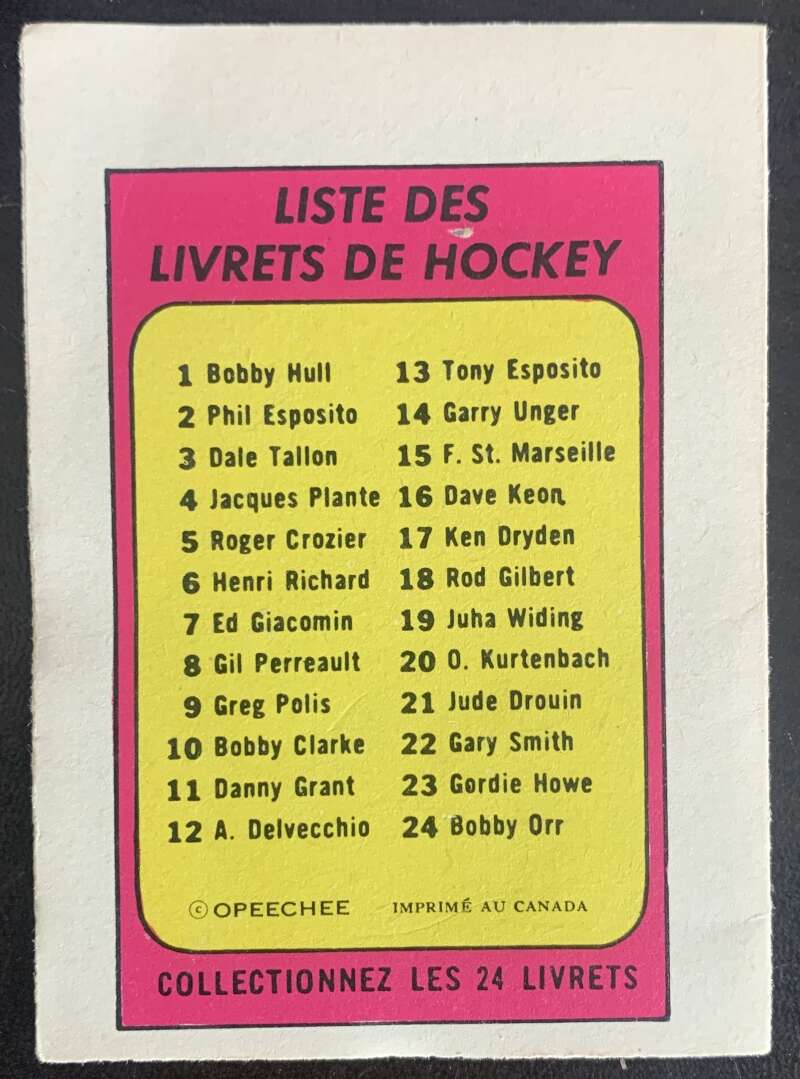 1971-72 O-Pee-Chee Booklets French #18 Rod Gilbert    V54335 Image 2