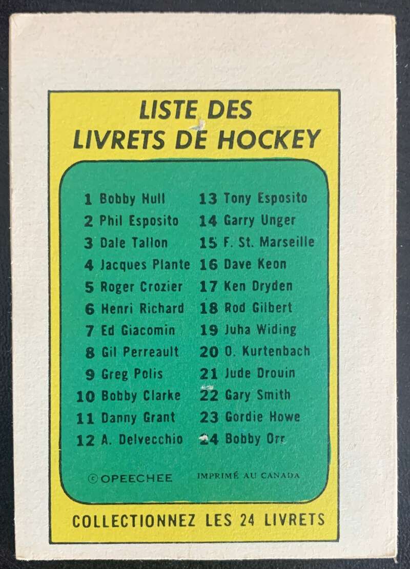 1971-72 O-Pee-Chee Booklets French #21 Jude Drouin    V54341 Image 2