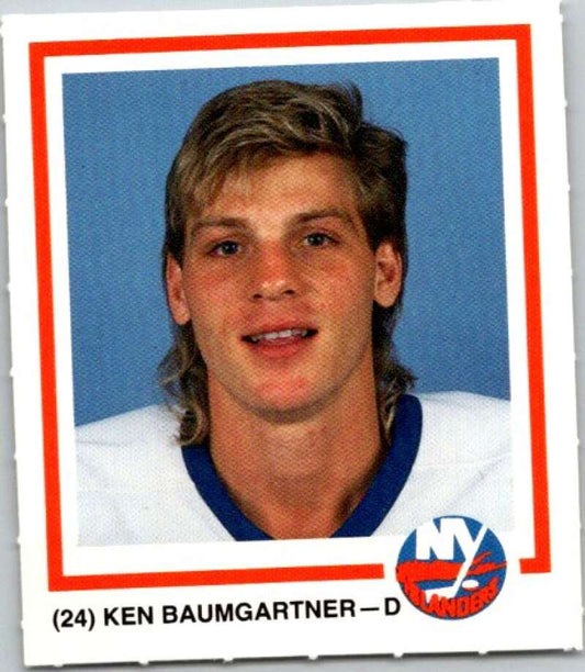 1990-91 New York Islanders Marine Midland Bank #24 Ken Baumgartner  V54407 Image 1