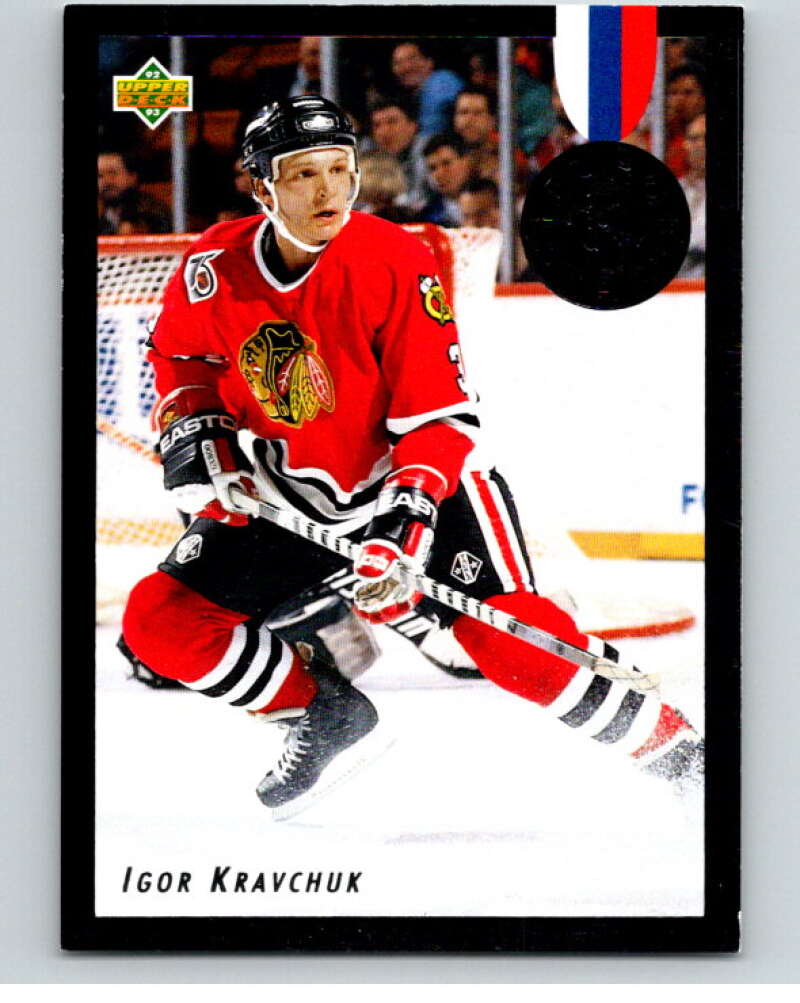 1992-93 Upper Deck Euro-Stars #E7 Igor Kravchuk  Chicago Blackhawks  V54423 Image 1