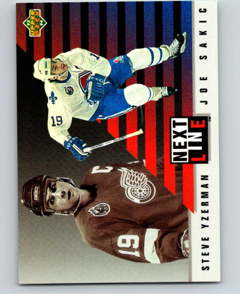 1993-94 Upper Deck Next In Line #NL3 Joe Sakic/Steve Yzerman  V54513 Image 1