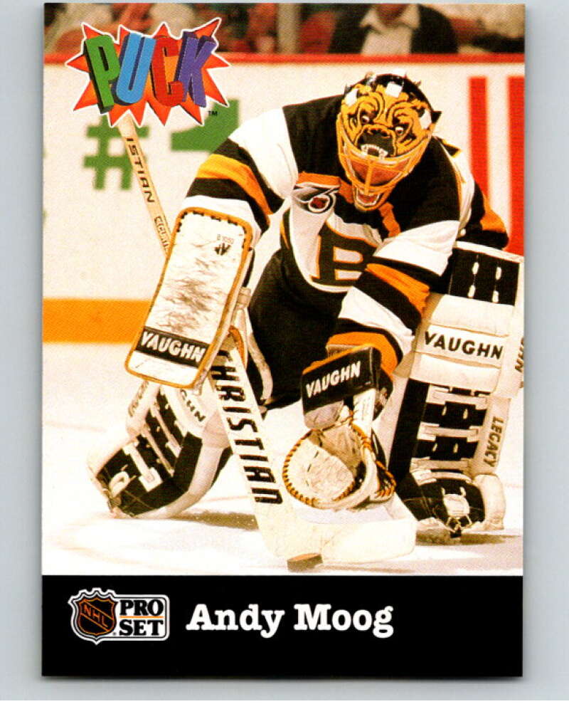 1991-92 Pro Set Puck Candy #2 Andy Moog  Boston Bruins  V54587 Image 1