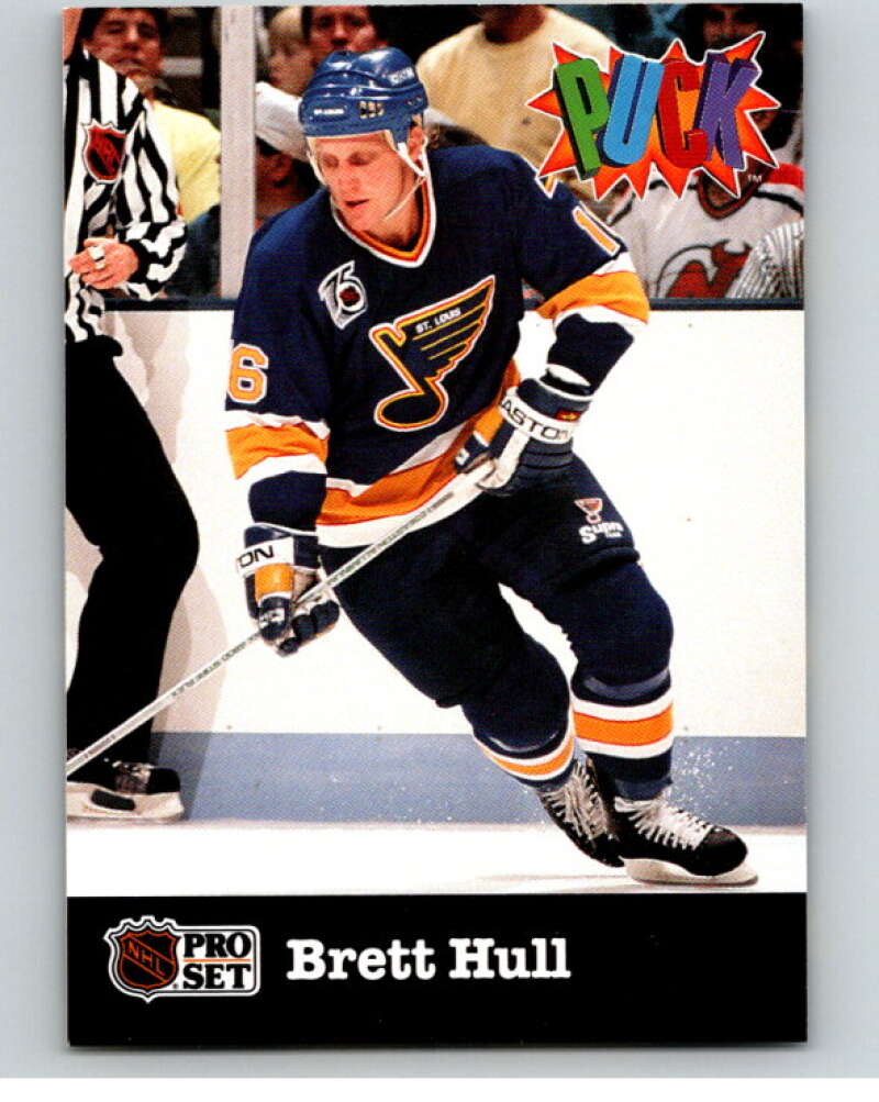 1991-92 Pro Set Puck Candy #24 Brett Hull  St. Louis Blues  V54638 Image 1