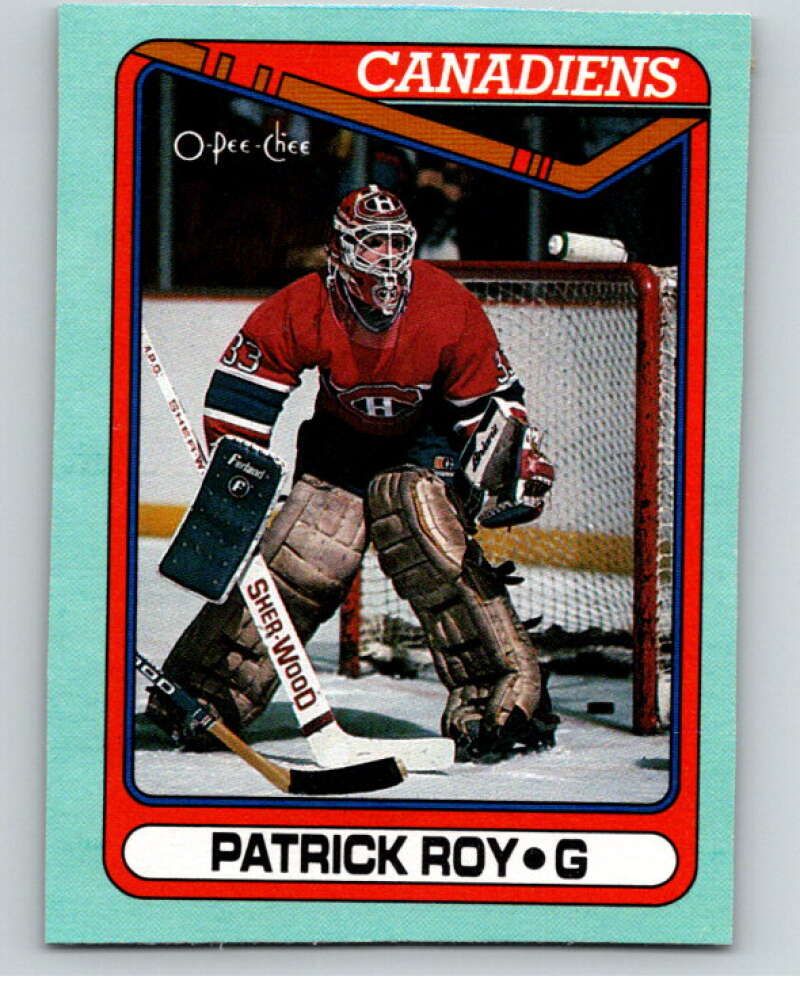 1990-91 O-Pee-Chee Box Bottoms #E Patrick Roy  V54681 Image 1