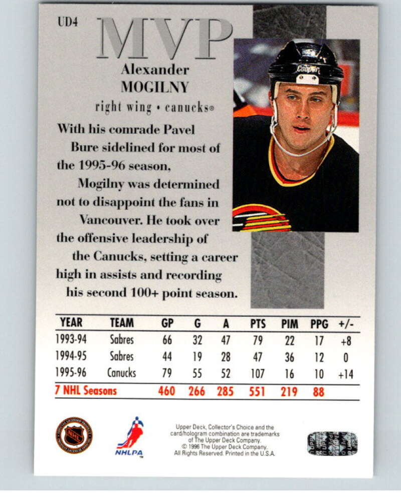 1996-97 Collector's Choice MVP #UD4 Alexander Mogilny Canucks  V54704 Image 2