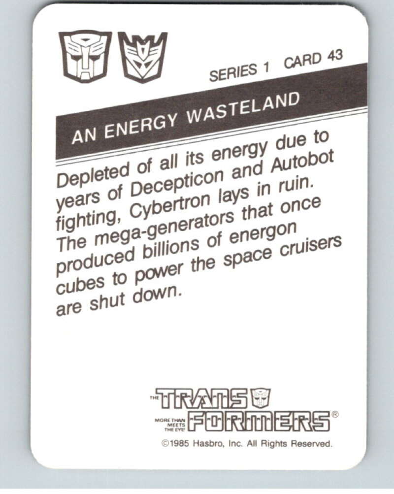 1985 Hasbro Transformers #43 An Energy Wasteland   V54744 Image 2